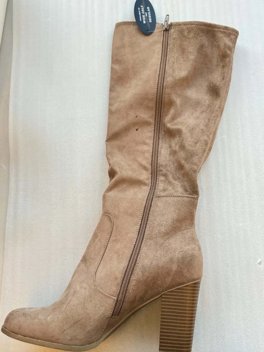 Style & Co Addyy Knee High Dress Boots Tan Micro Size 10 M NWT
